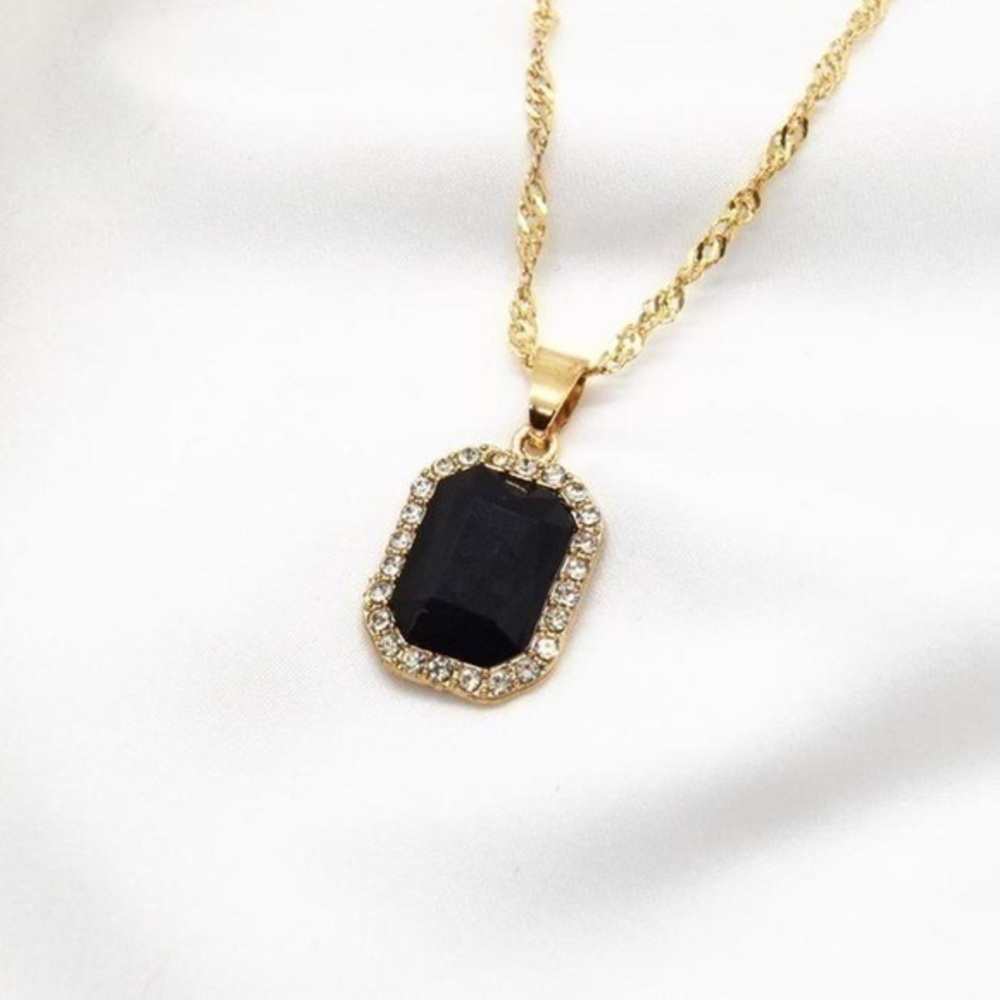 Onyx Black Gemstone Necklace